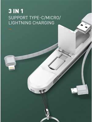 کابل شارژ 1 به 3 USB به LDNIO LC130 MICRO /TYPE C /Lightning 