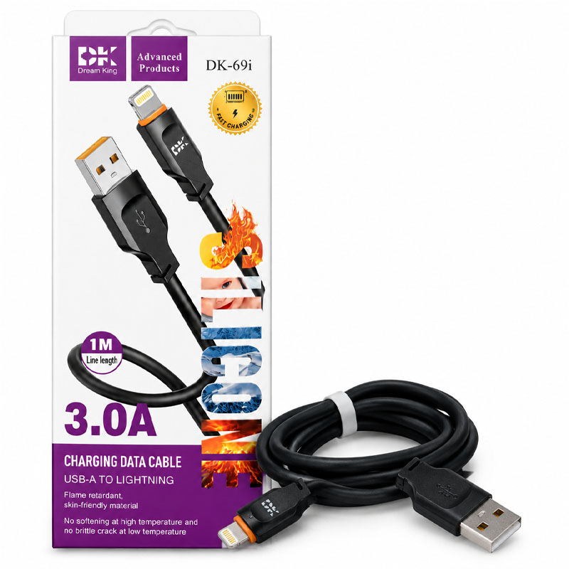 کابل شارژ آیفون DREAM KING DK-69I 1M 3A