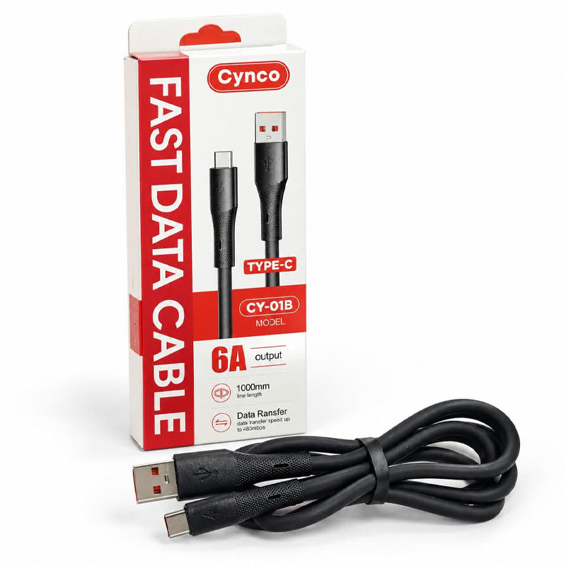 کابل شارژ TYPE C مدل CYNCO CY-01B 1M 6A