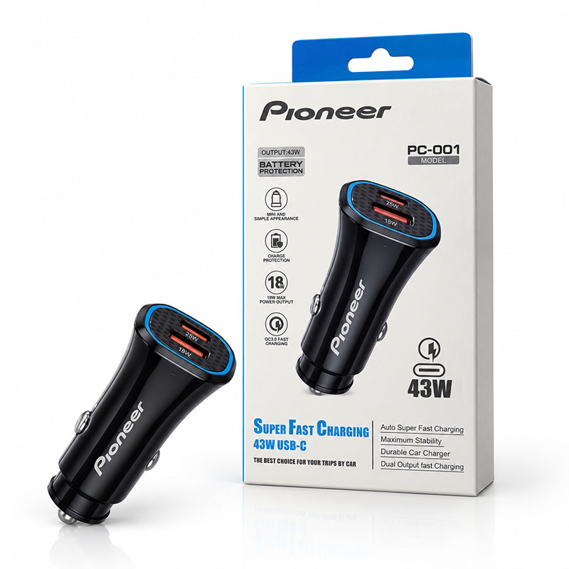 شارژر فندکی پایونیر PIONEER PC-001 43W