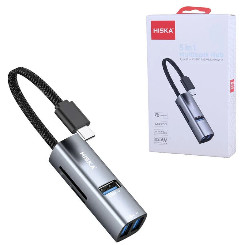 هاب 5 پورت Type-C هیسکا HISKA HR-52