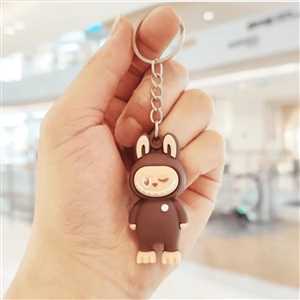 آویز و جاکلیدی لبوبو قهوه ای سیلیکونی