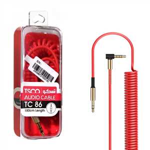 کابل صدا 1 به 1 تسکو AUX TSCO TC 86 1.8M - یکسرL فلزی