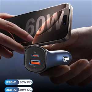 شارژر فندکی الدینیو LDNIO C3 60W + کابل TYPEC