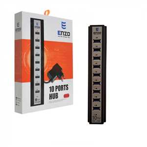 هاب 10 پورت انزو ENZO UH-10A USB:2.0 - به همراه آداپتور