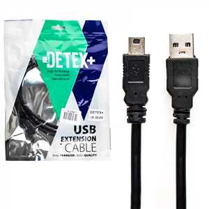 کابل MINI USB دیتکس DETEX 1.5M / کابل ذوزنقه