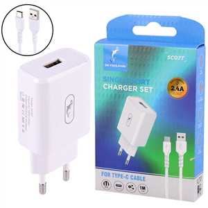 شارژر دلفین SKY DOLPHION SC07T 12W + کابل TYPEC  