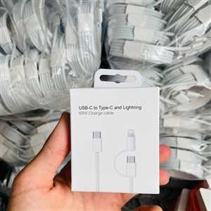 کابل شارژ دو کاره Type-C to Type-C AND Lightning 1M 60W