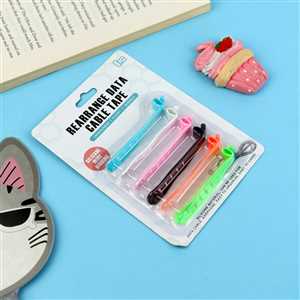 جمع کننده کابل موبایل سیلیکونی رنگی پک 6 عددی