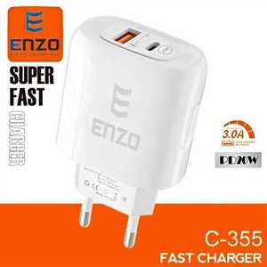 شارژر فست انزو ENZO C-355 25W + کابل TYPEC