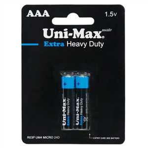باتری نیم قلم یونیمکس Uni-Max Extra Heavy Duty R03P-UM4 1.5V AAA