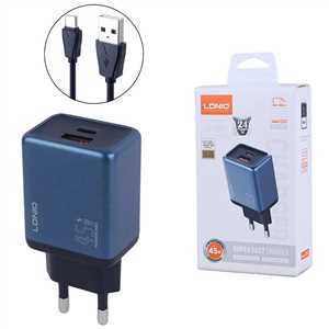  شارژر فست الدینیو LDNIO Q12 45W + کابل تایپ سی 