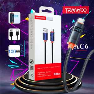 کابل شارژ TYPE C ترانیو TRANYOO AC-6 1M 100W