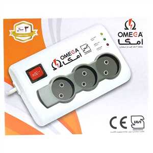 محافظ برق 3 خانه کلید دار امگا OMEGA P3000 3M - صوتی و تصویری