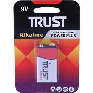 باتری کتابی 9 ولت تراست Alkaline Power Plus GL6F22A