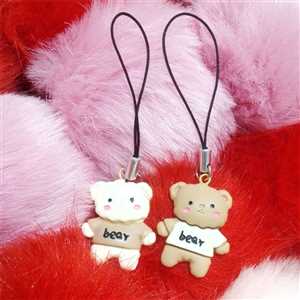 آویز موبایل و فلش خرس دو رنگ