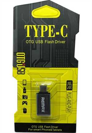 تبدیل او تی جی ریمکس تایپ سی TYPE C USB OTG REMAX - پک زرد
