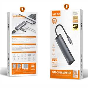 هاب6 پورت الدینیو LDNIO DS-56H TYPEC 1USB 2.0 + 1USB 3.0 + USB-C + HDMI