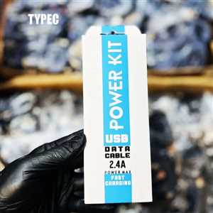 کابل شارژ TYPE C پاور کیت POWER KIT 1M 2.4A - سر فلزی