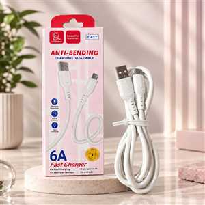 کابل شارژ TYPE C مدل VDENMENV D41T 1M 6A
