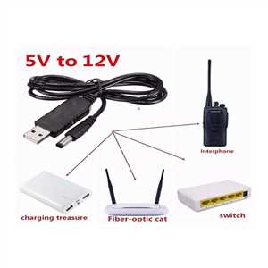 کابل تبدیل USB به DC (خروجی ۵ ولت به 12 ولت)