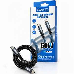 کابل شارژ POWER KIT COTTON Type-C to Type-C 1M 60W